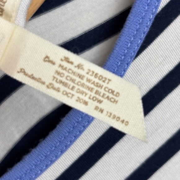 EUC Matilda Jane Adventure Begins Heartbeat Navy/White Striped Raglan top Sz M - Picture 6 of 10